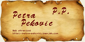 Petra Peković vizit kartica